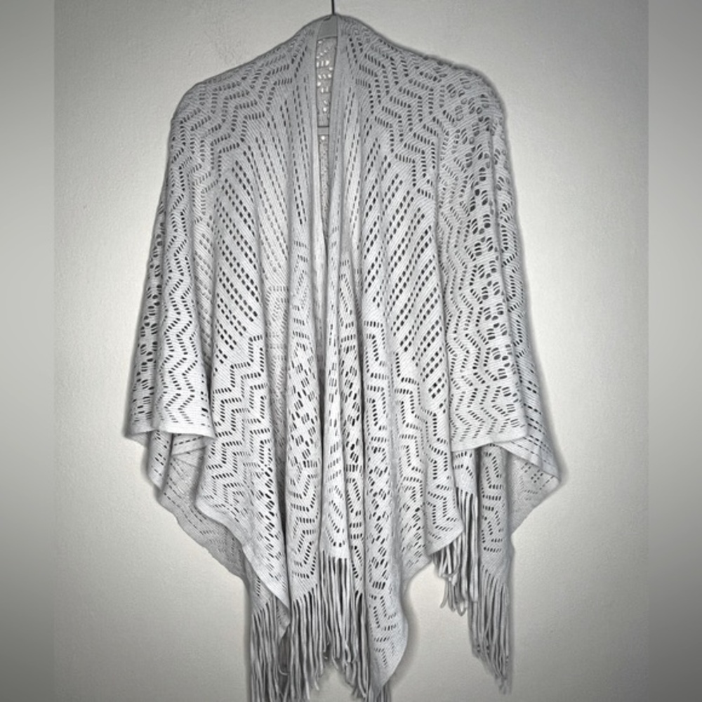 2Chic Women Shawl Knitted Cardigan Loose Fall Winter Wrap Solid Color Scarf